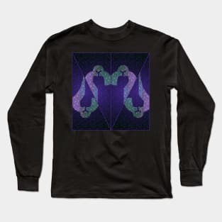 Obsidian Order Sequin Geometric Pattern Long Sleeve T-Shirt